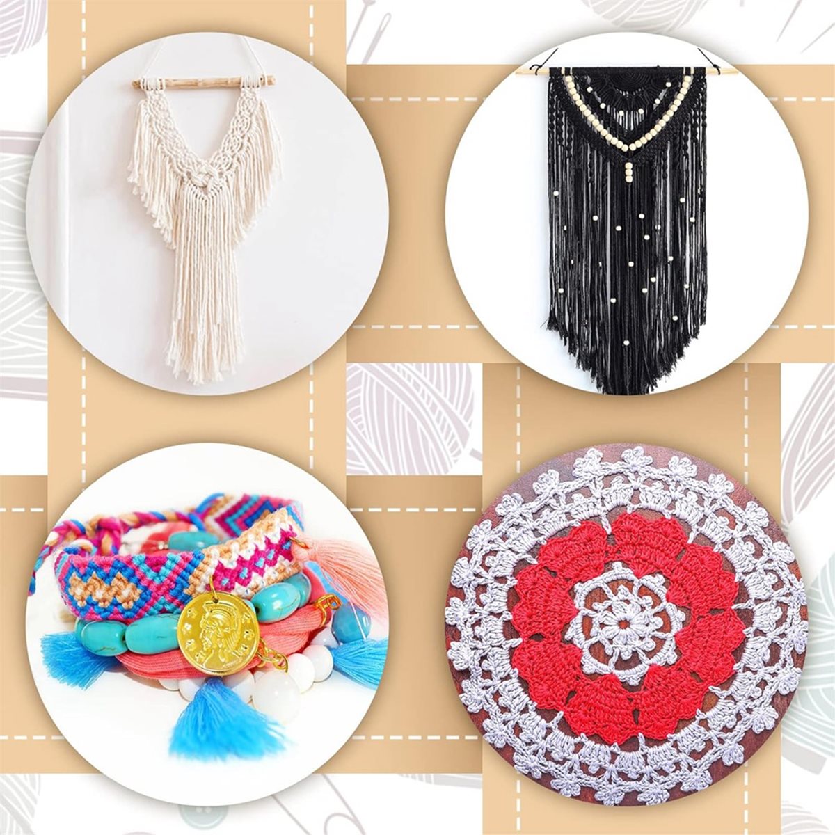 Art Craft For Adults - 18 Stück Anfänger-Webkorb aus Holz mit