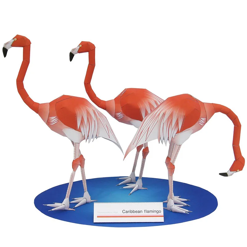 Art Craft With Cardboard - Karibik Flamingo Falten Drei Vogel Origami