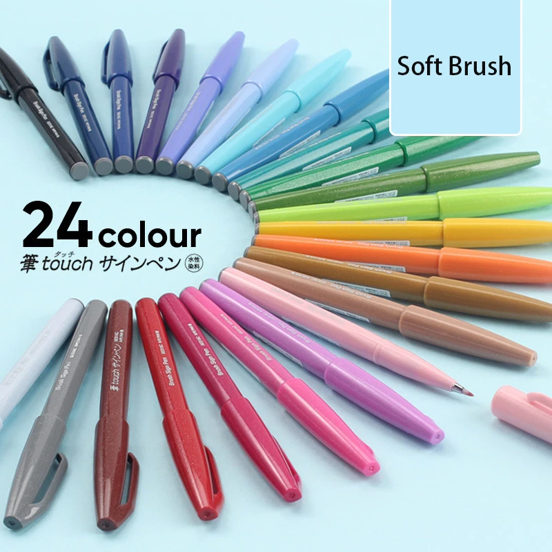 Pentel Pen Sign Pen - Japan Pentel Touch Pinsel-Schildstifte, Fude-Stift, weiche,