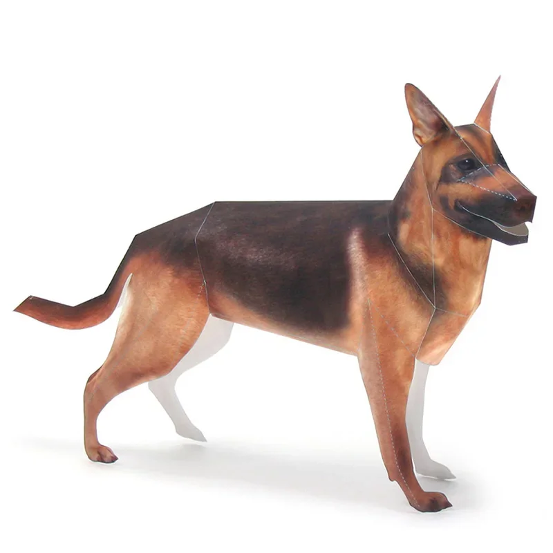 Art Craft With Cardboard - Deutscher Schäferhund Origami Kunst Haustier Papiermodell