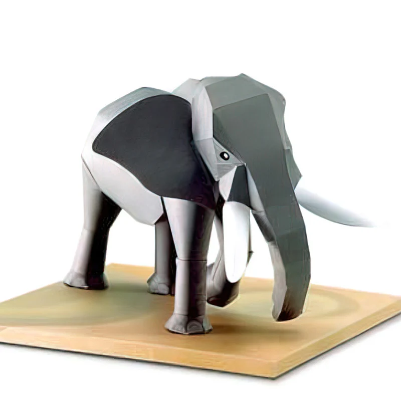 Art Craft With Cardboard - Afrikanischer Elefant Origami Kunst Mini 3D