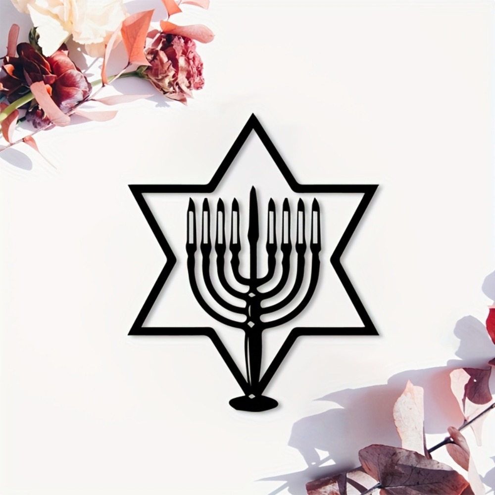 Art & Craft Jojo - CIFBUY Metall-Wandkunst Menorah Davidsstern Eisen-Dekor für