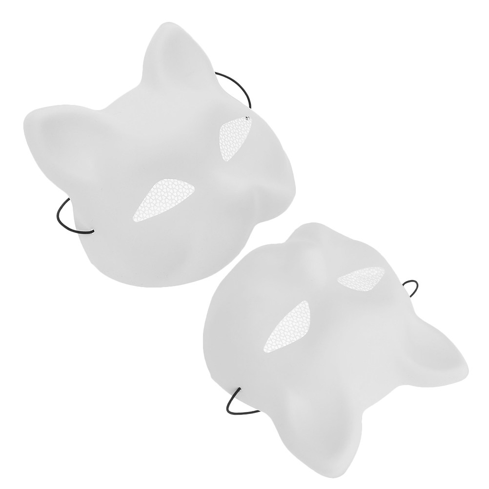 Art Craft Halloween Preschool - 2 Stück DIY Katzen-Gesichtsmaske aus Kunststoff,