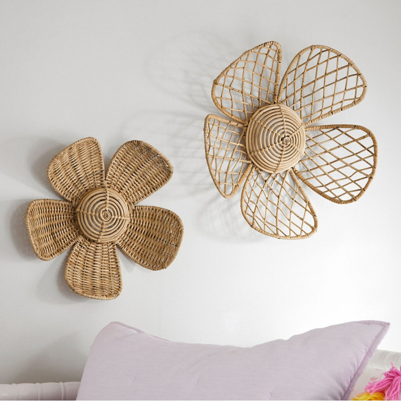 Art And Craft Photos - INS Nordic Woven Rattan Blume Wand