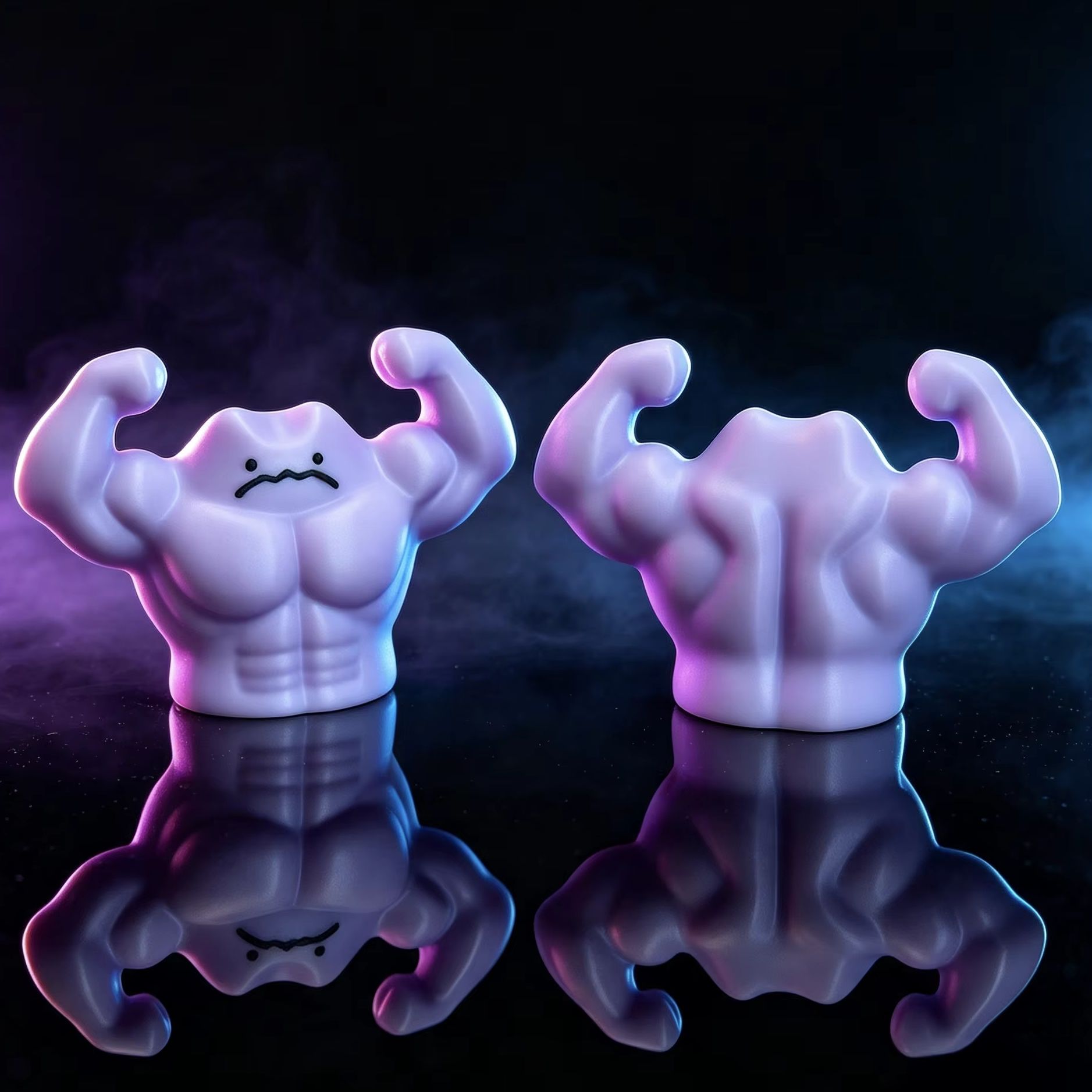 Art Craft Market - Pokémon Neuheit Stressabbau-Skulptur Muskulöses Transformiertes Ditto