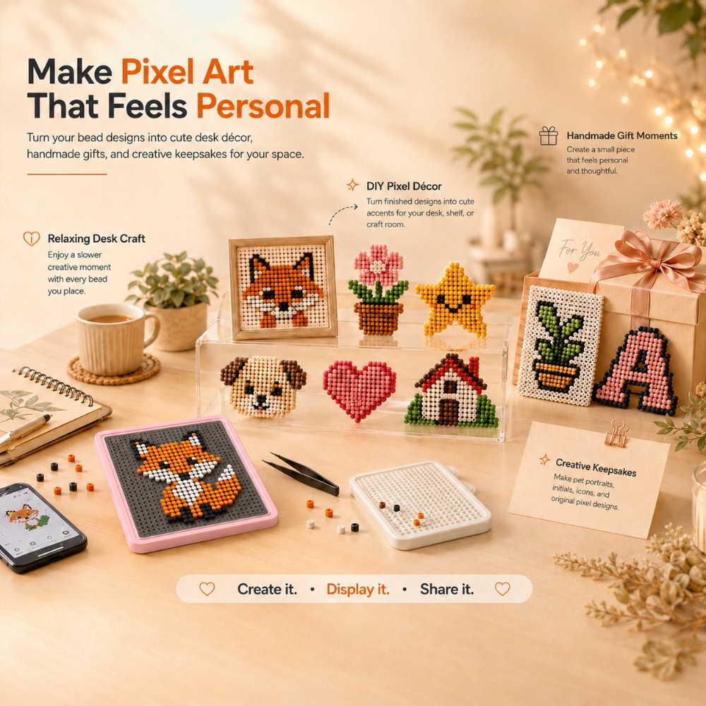 Art Craft Market - LED Smart Fuse Bead Pegboard, App-gesteuertes