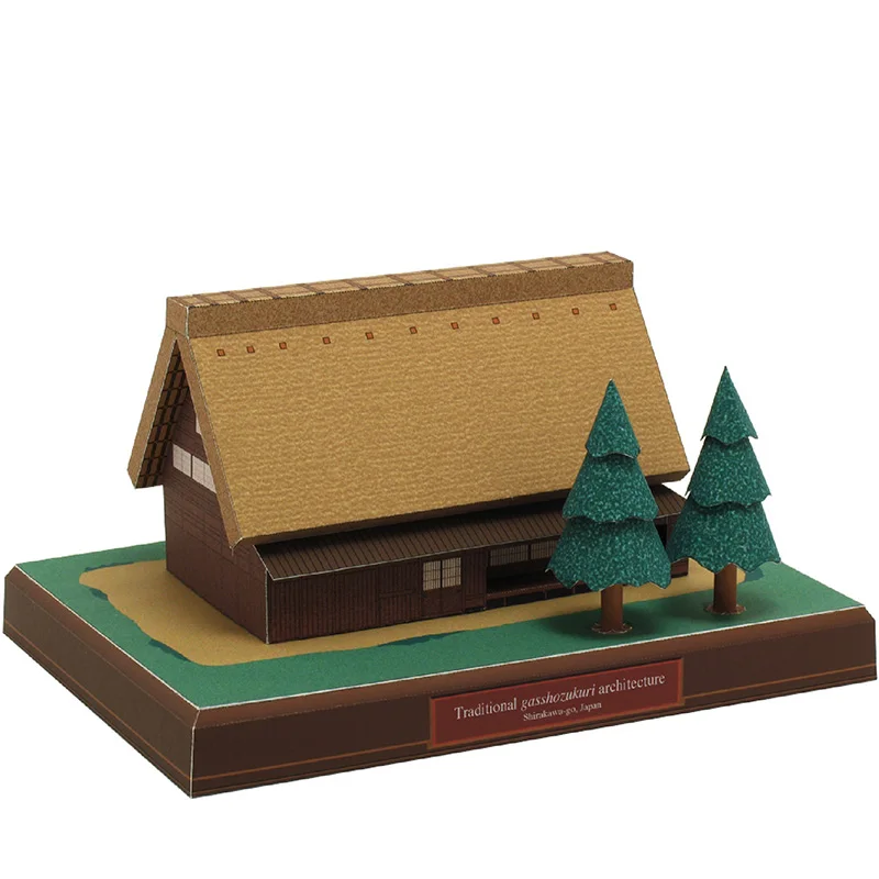 Art Craft With Cardboard - Japan Cottage Gasshozukuri Mini 3D-Papiermodell Haus