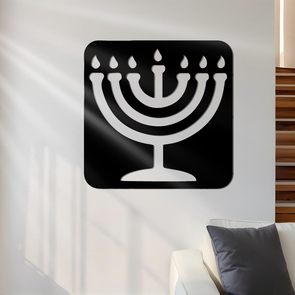 Art & Craft Jojo - CIFBUY Eisen-Wandkunst Vintage Menorah Metallskulptur Rostfreie