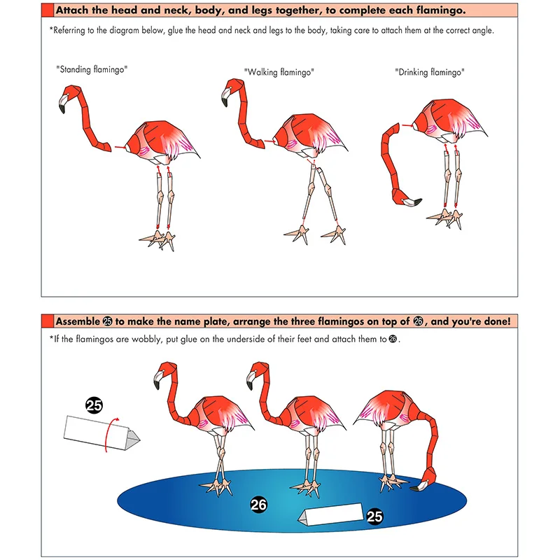 Karibik Flamingo Falten Drei V – Art Craft With Cardboard Bewertung und Preis