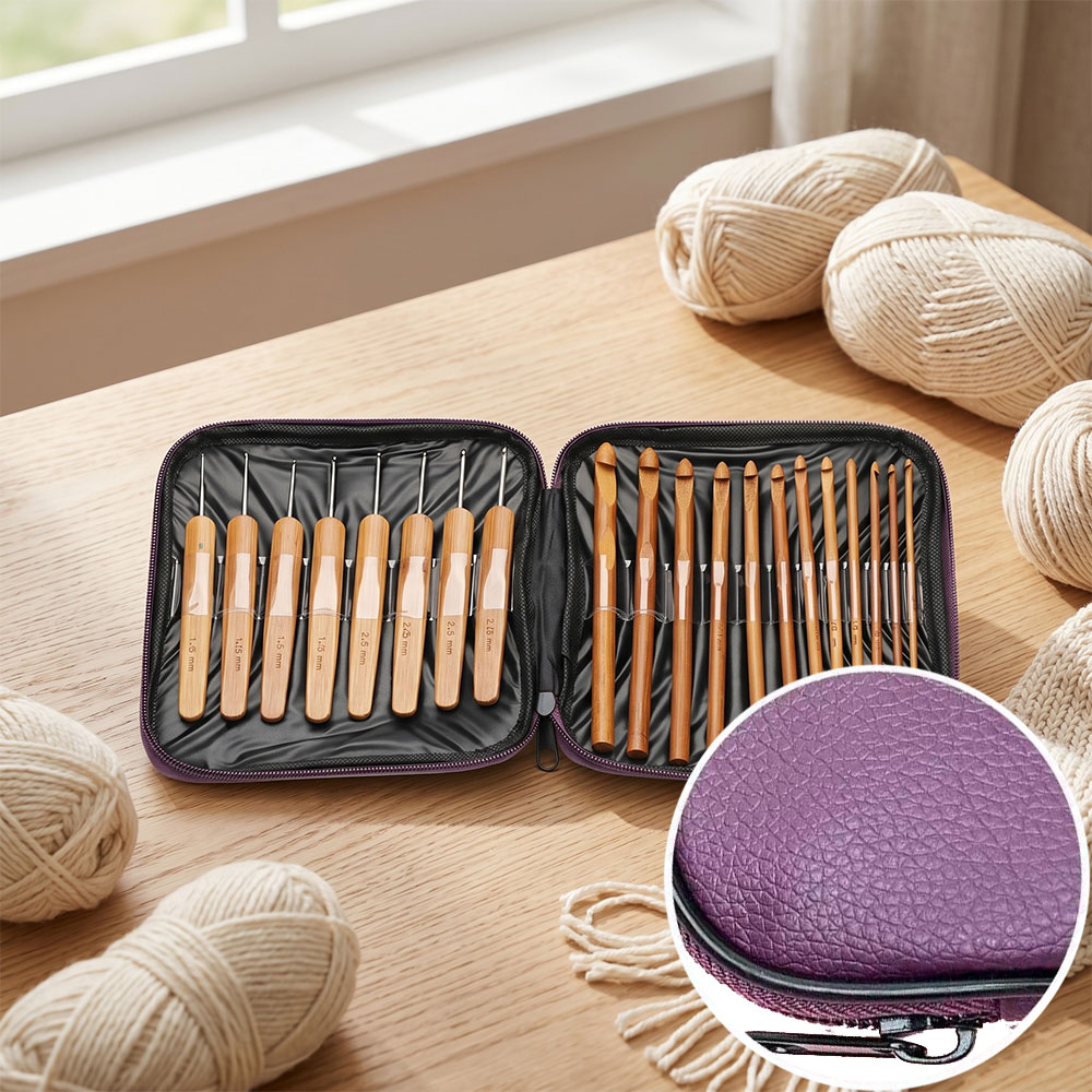 74-teiliges Bambus-Häkelnadel- – Art Craft Market Bewertung und Preis