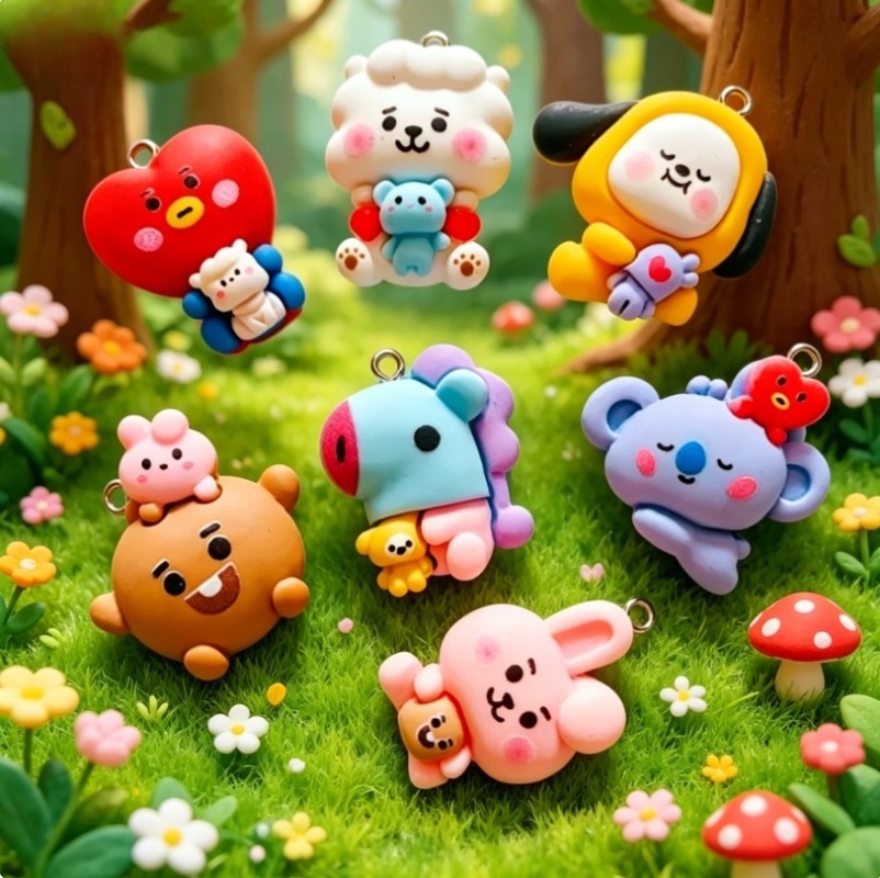 7 Stück BT21 Harz-Cartoon-Anhä – Art Craft Market Bewertung und Preis